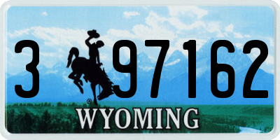WY license plate 397162