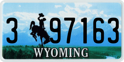 WY license plate 397163