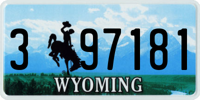WY license plate 397181