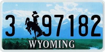 WY license plate 397182