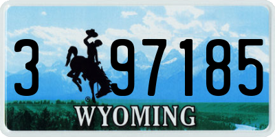 WY license plate 397185