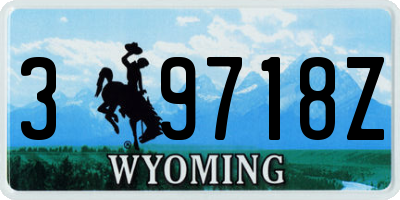 WY license plate 39718Z