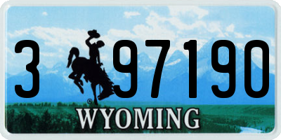 WY license plate 397190