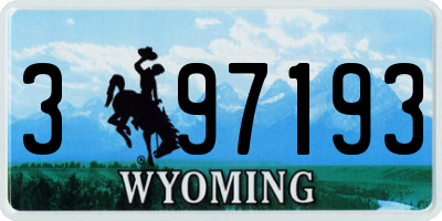 WY license plate 397193