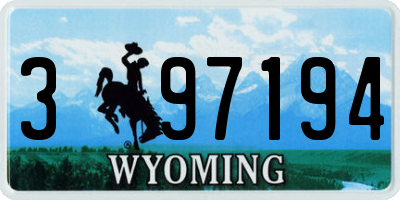 WY license plate 397194