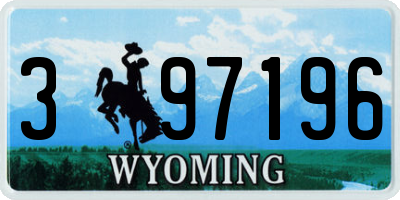 WY license plate 397196
