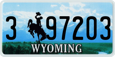 WY license plate 397203