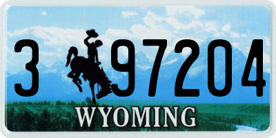 WY license plate 397204