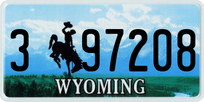 WY license plate 397208