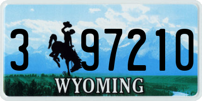 WY license plate 397210