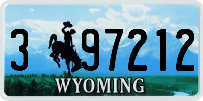 WY license plate 397212