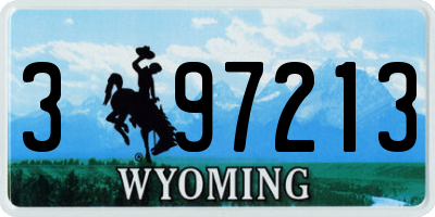 WY license plate 397213