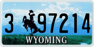 WY license plate 397214