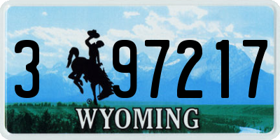 WY license plate 397217