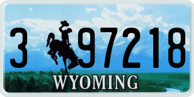WY license plate 397218