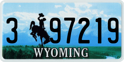 WY license plate 397219