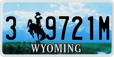 WY license plate 39721M