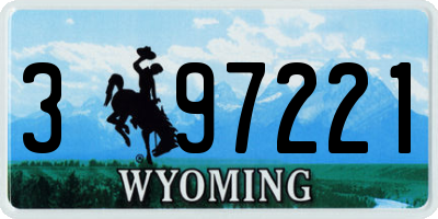 WY license plate 397221