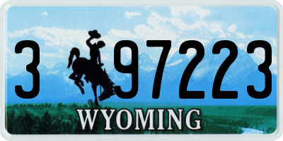 WY license plate 397223