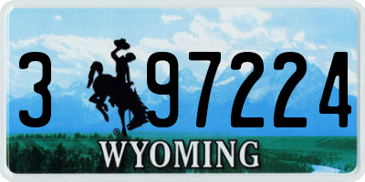 WY license plate 397224