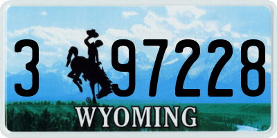 WY license plate 397228