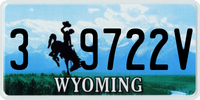 WY license plate 39722V
