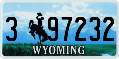 WY license plate 397232