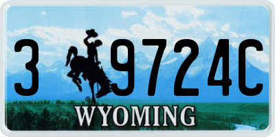 WY license plate 39724C