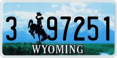 WY license plate 397251