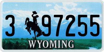 WY license plate 397255