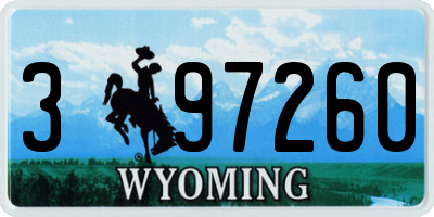 WY license plate 397260