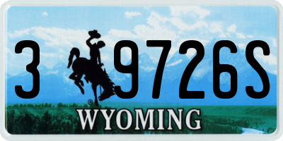 WY license plate 39726S