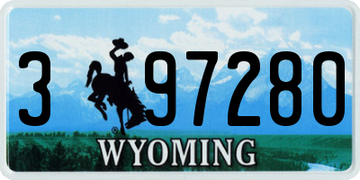 WY license plate 397280