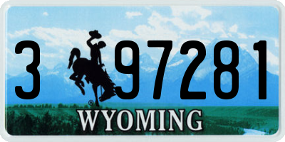 WY license plate 397281