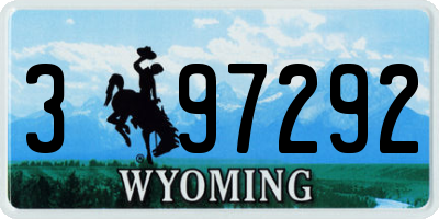 WY license plate 397292