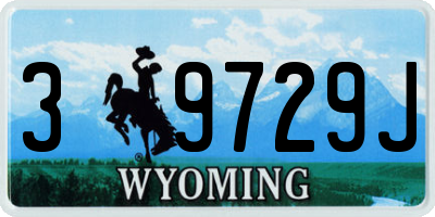 WY license plate 39729J