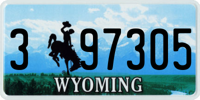 WY license plate 397305