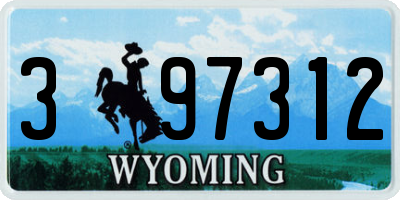 WY license plate 397312