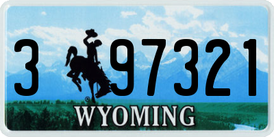 WY license plate 397321
