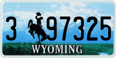 WY license plate 397325