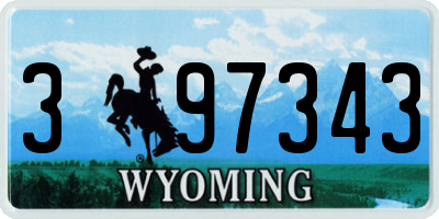 WY license plate 397343