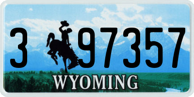 WY license plate 397357