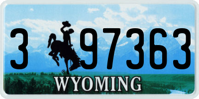 WY license plate 397363