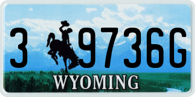 WY license plate 39736G
