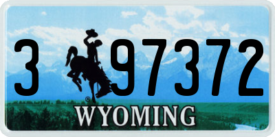 WY license plate 397372
