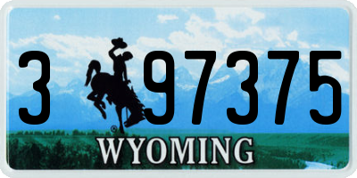 WY license plate 397375