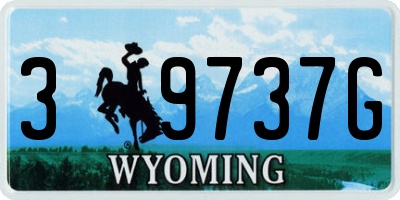 WY license plate 39737G