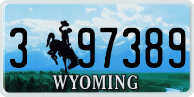 WY license plate 397389