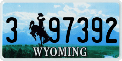 WY license plate 397392
