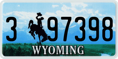 WY license plate 397398